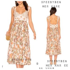Free People Love You Midi Dress NWT Cream Floral Size Small